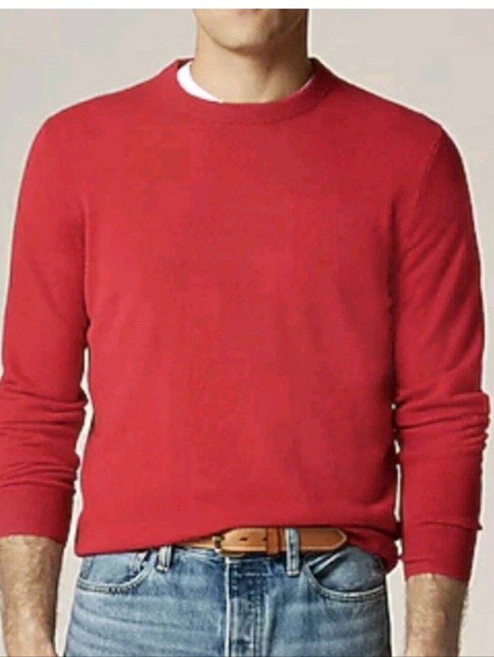 J Crew Cashmere crewneck sweater BE895 Size L Red $158 Retail